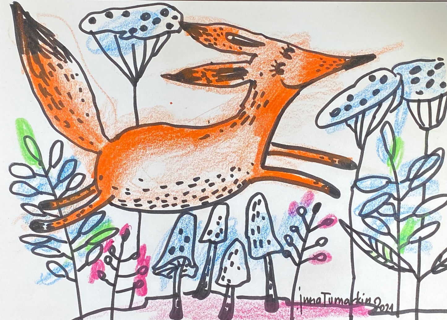 Марафон. Живопись цветными карандашами