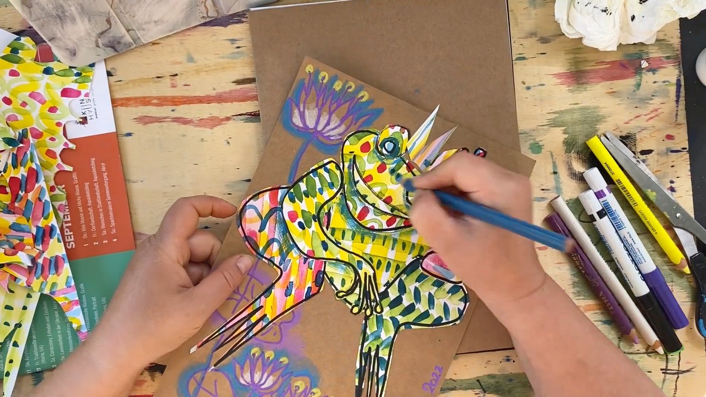 Мастер-класс. Коллаж. Лягушка с короной