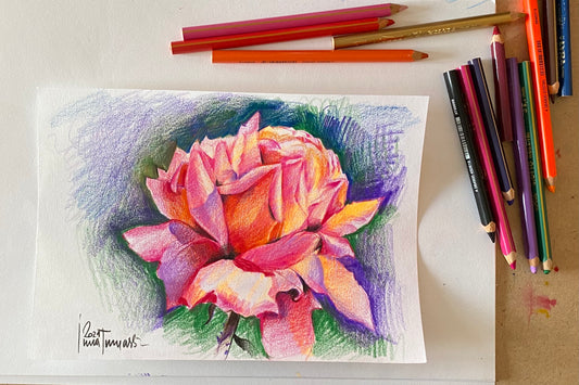 Марафон. Живопись цветными карандашами