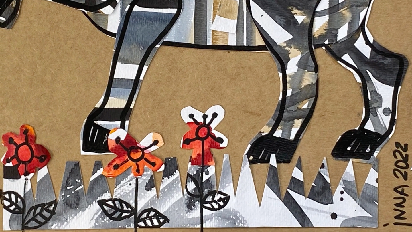 Мастер-класс Зебра. Креативный коллаж. Веселые животные