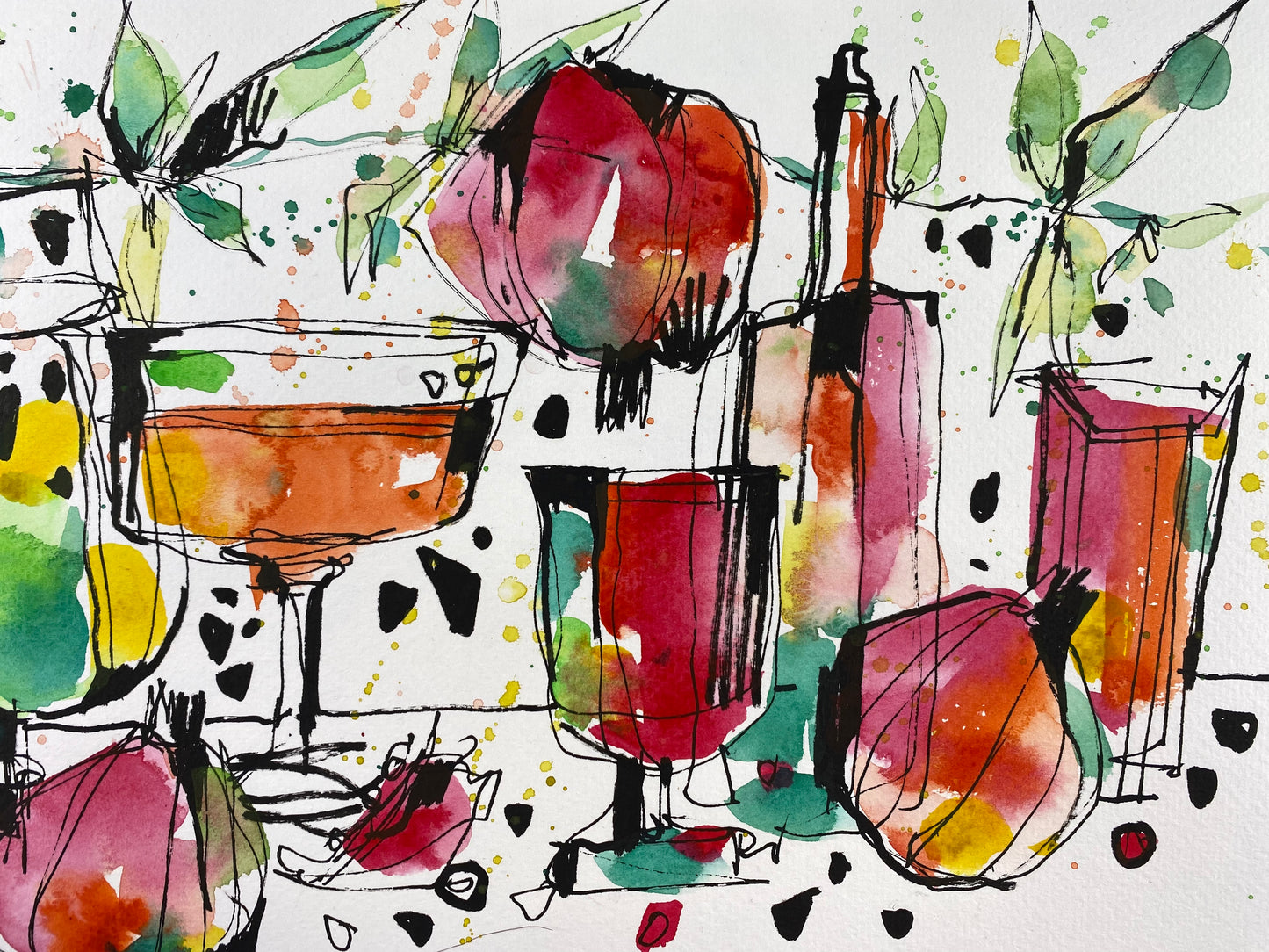 Летняя композиция. Акваграфика