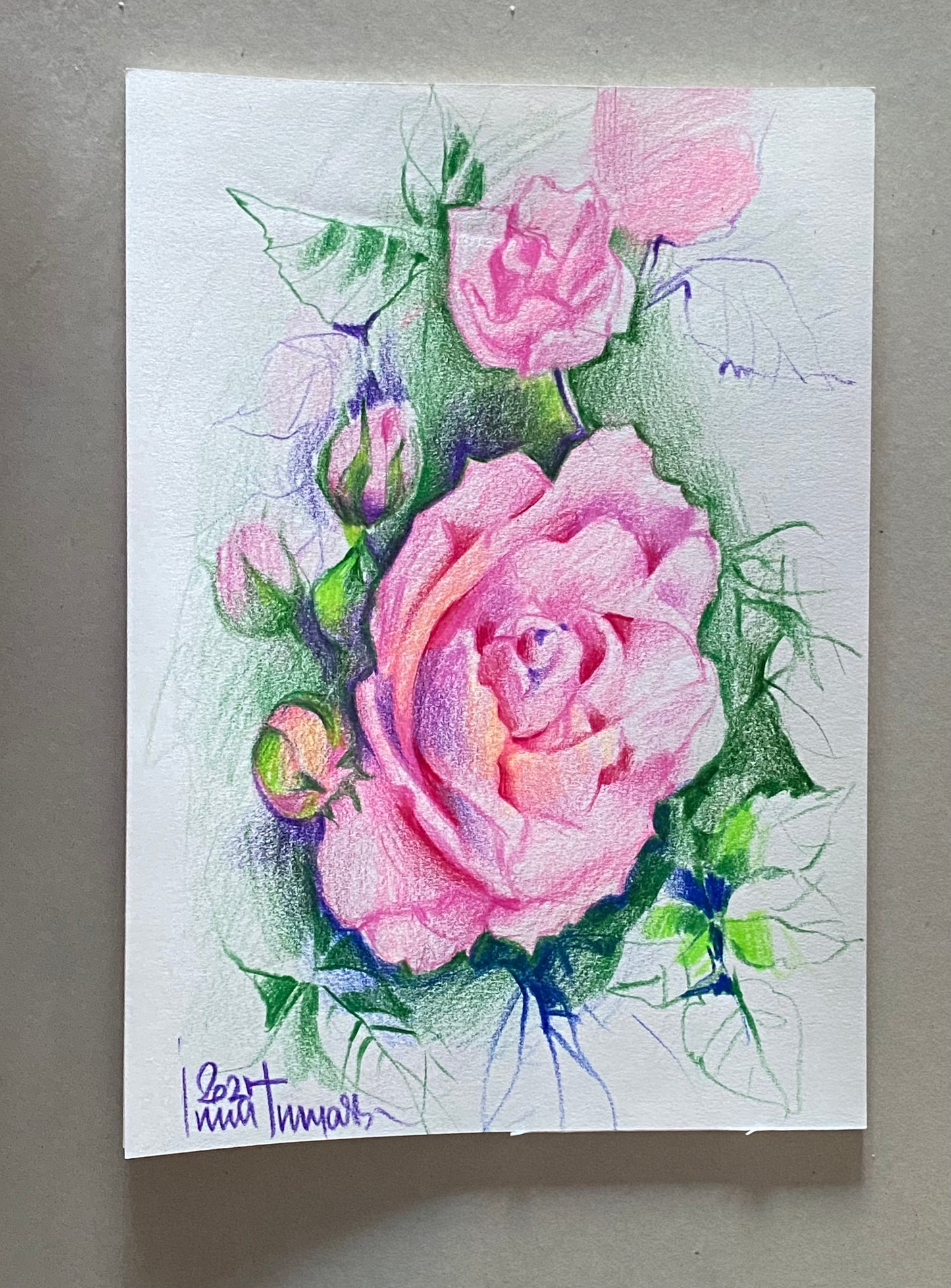 Марафон. Живопись цветными карандашами