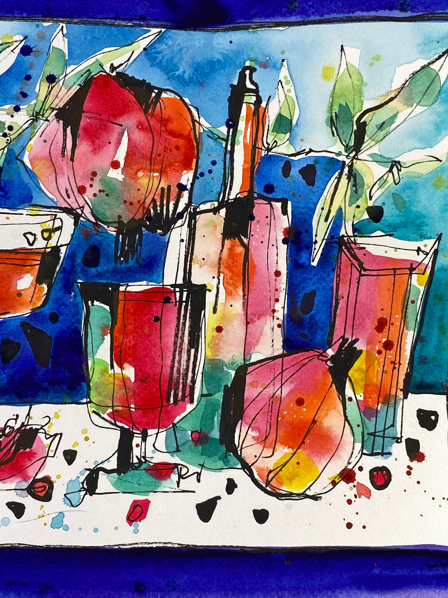 Летняя композиция. Акваграфика