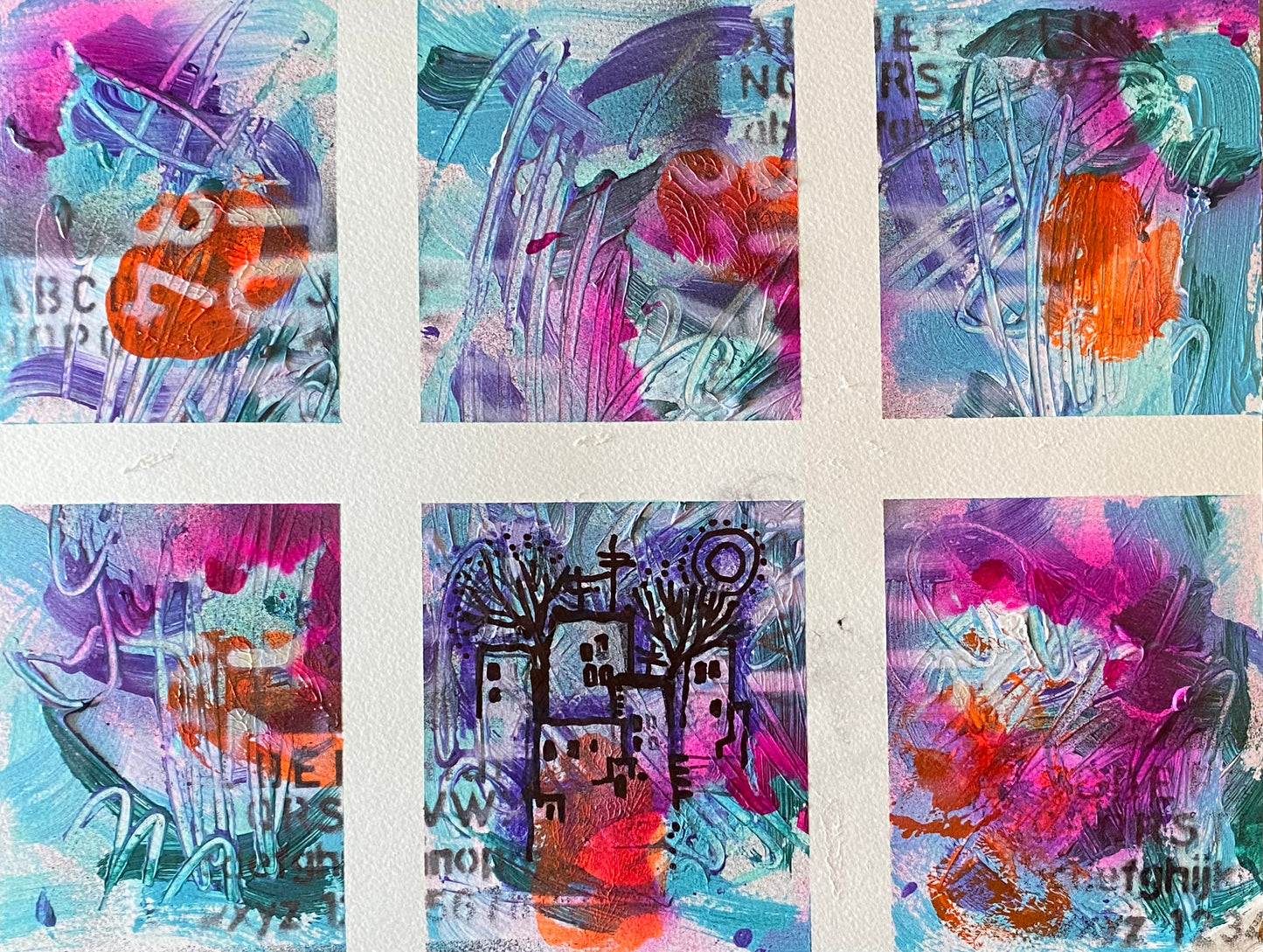 Маленькие абстрактные композиции. Акрил