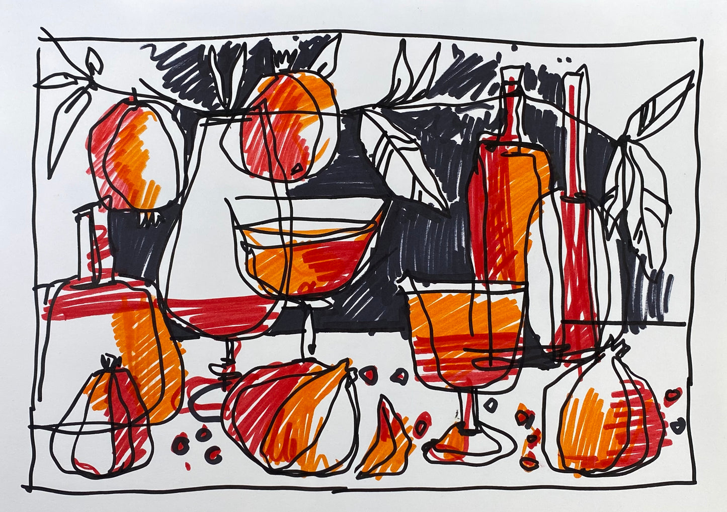 Летняя композиция. Акваграфика