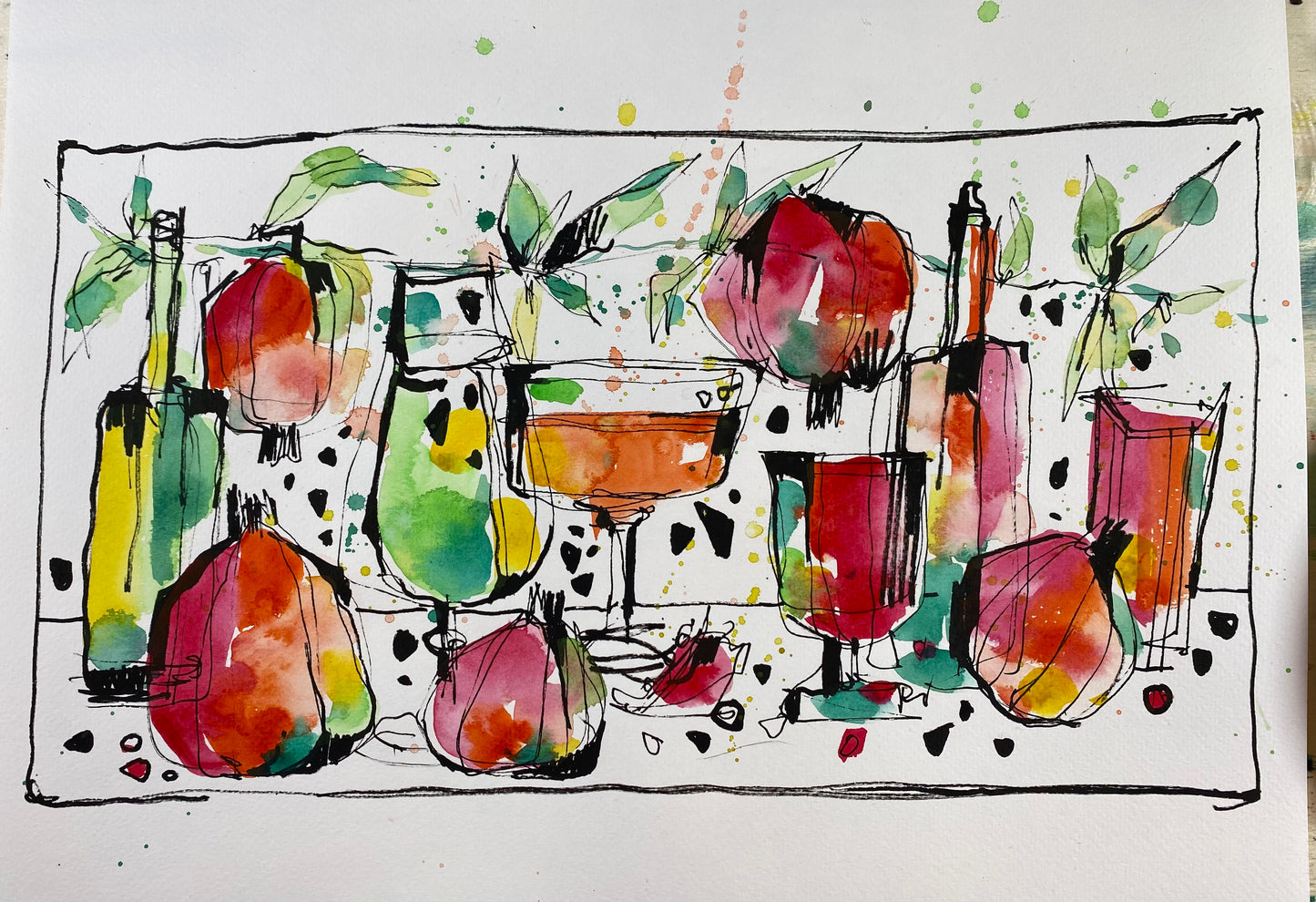 Летняя композиция. Акваграфика