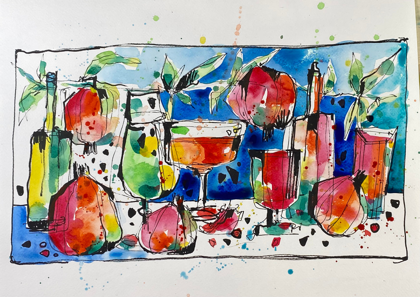 Летняя композиция. Акваграфика