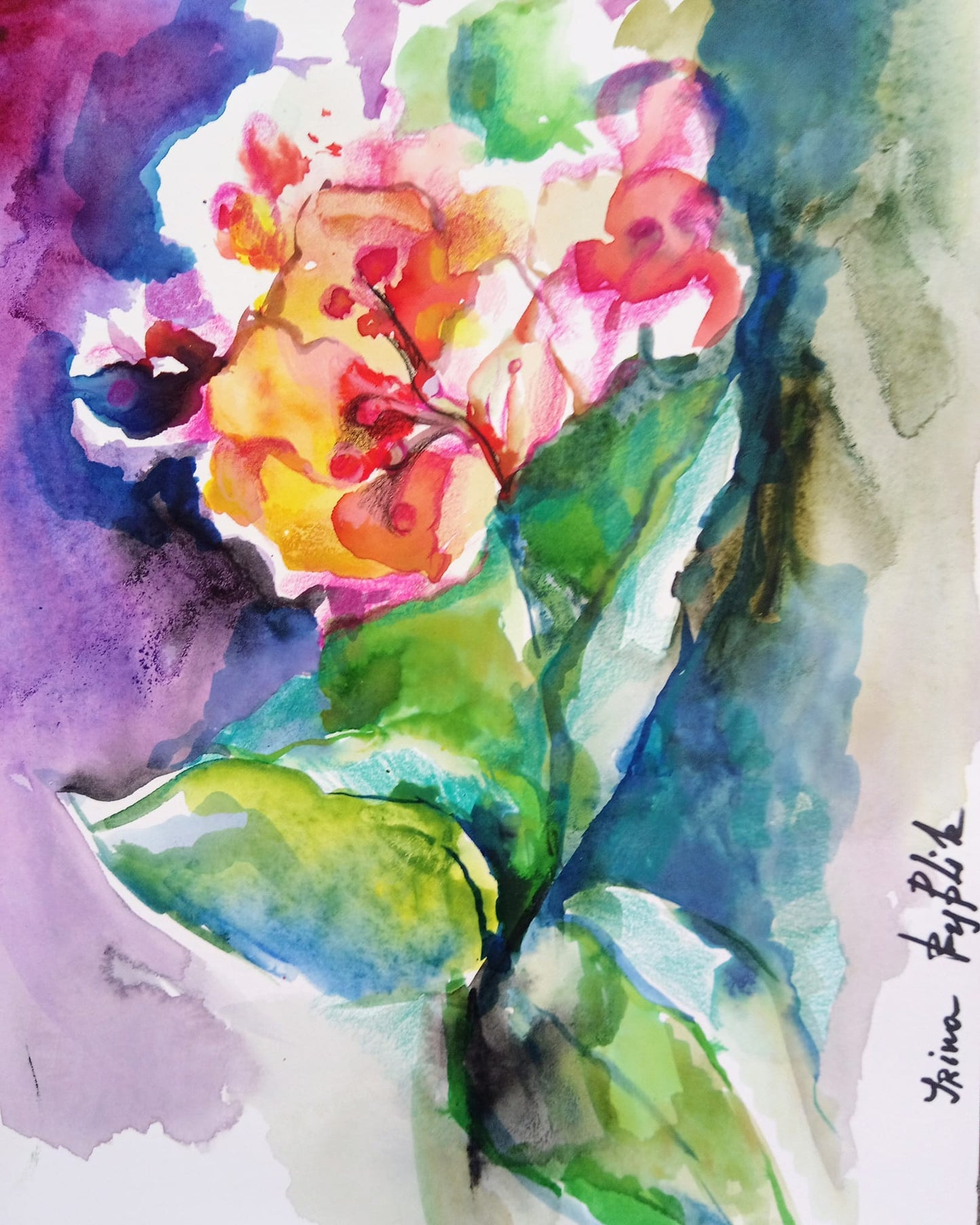 Белые мальвы. Летняя акварель. Мастер-класс