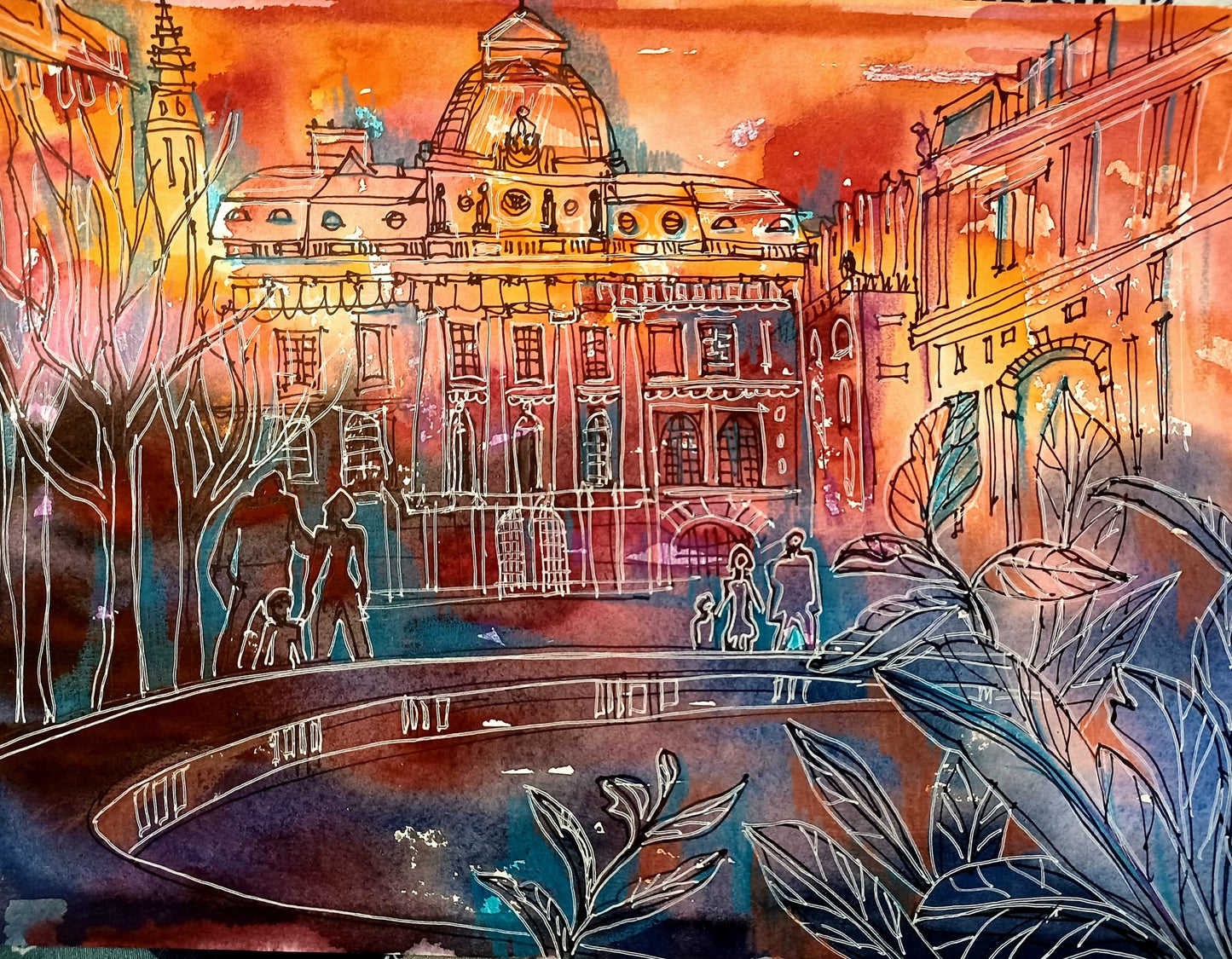 Летняя акварель Вена