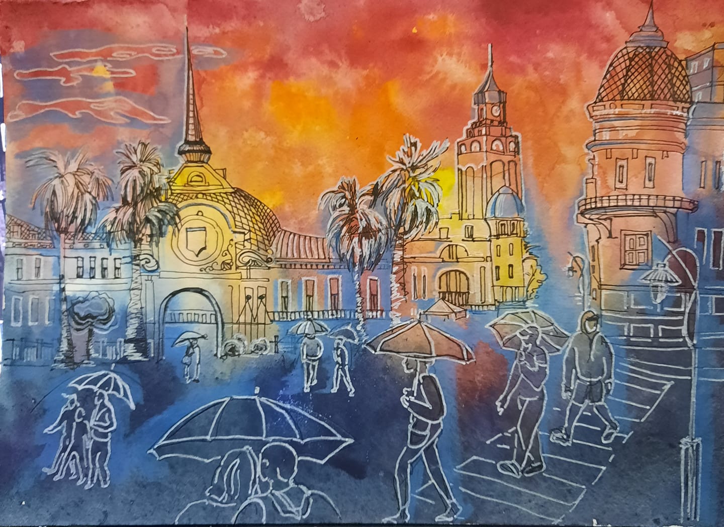 Летняя акварель Вена