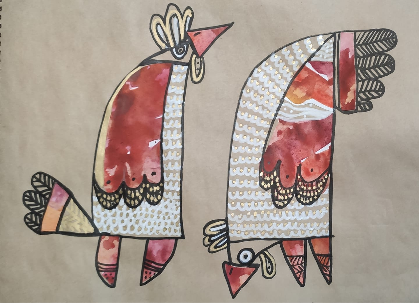 Мастер-класс. Коллаж. Петушки